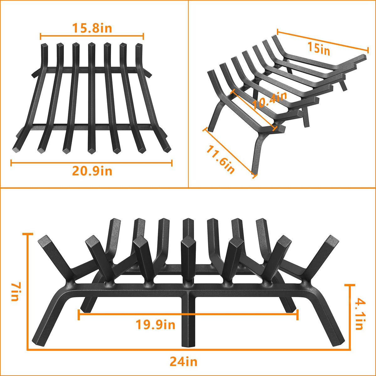 Steel Fireplace Grate
