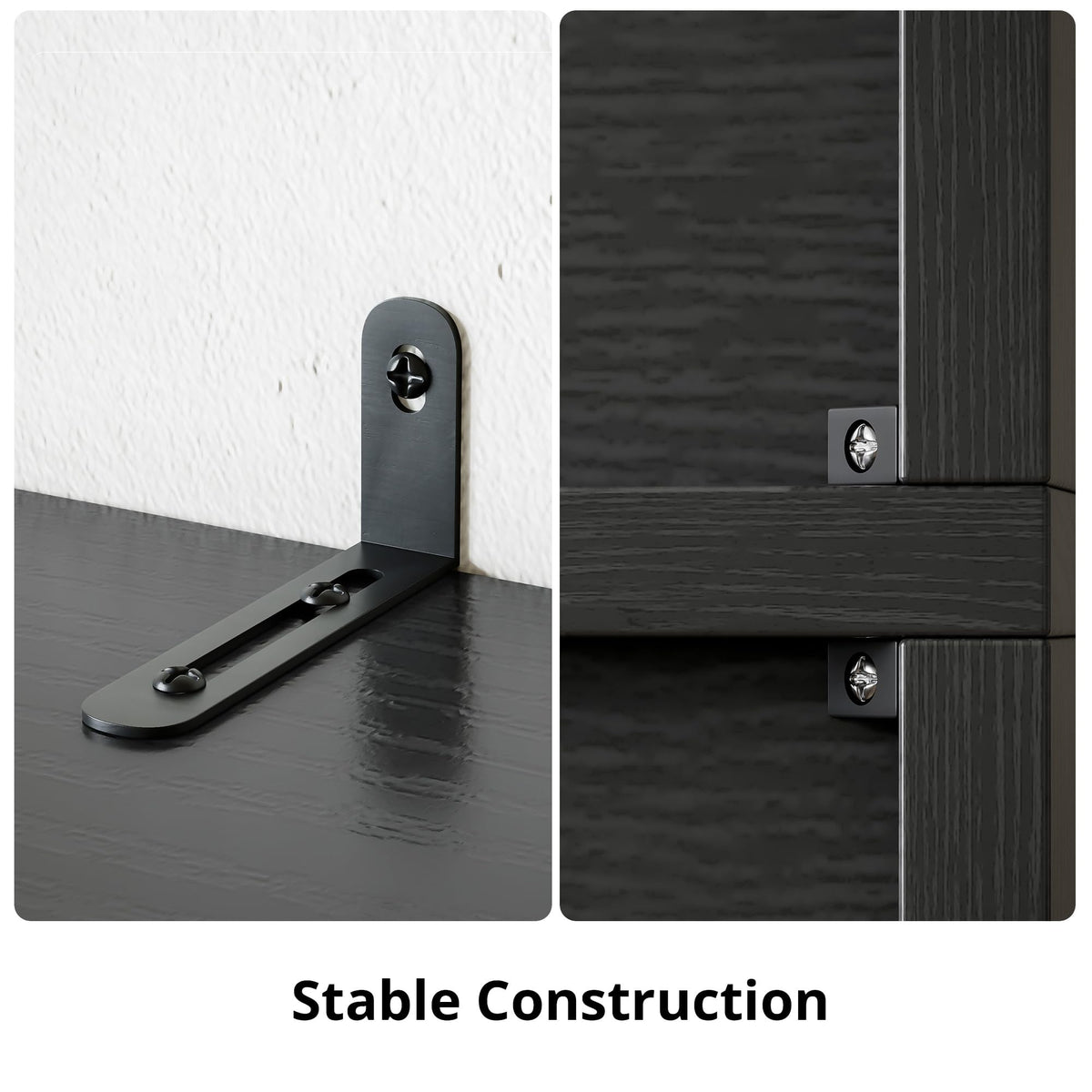 IRONCK Book Shelf 6 Tiers, Bookshelf with Doors 31.3 Inch Wide, Black