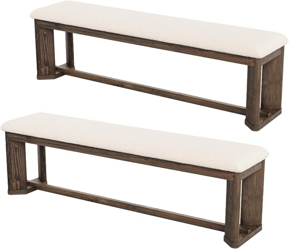 Faux Fur Solid Wood Bench