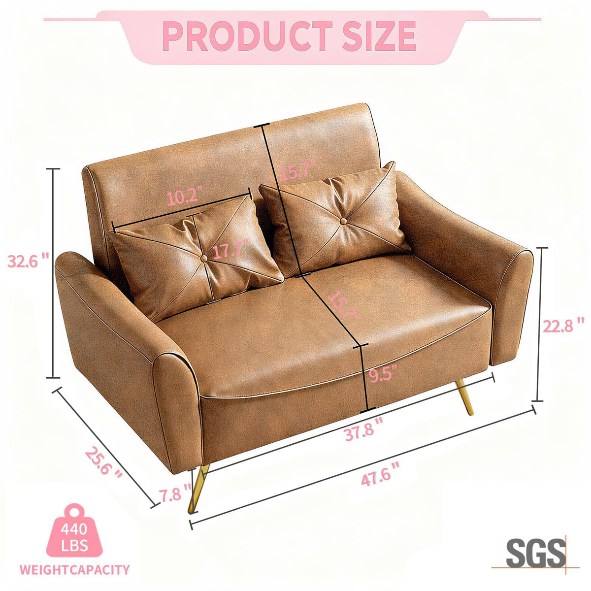 Faux Leather Loveseat
