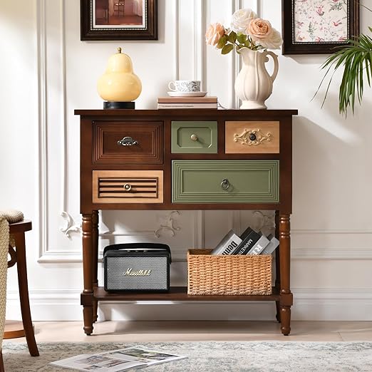Vintage Asymmetrical Accent Chest with Drawers