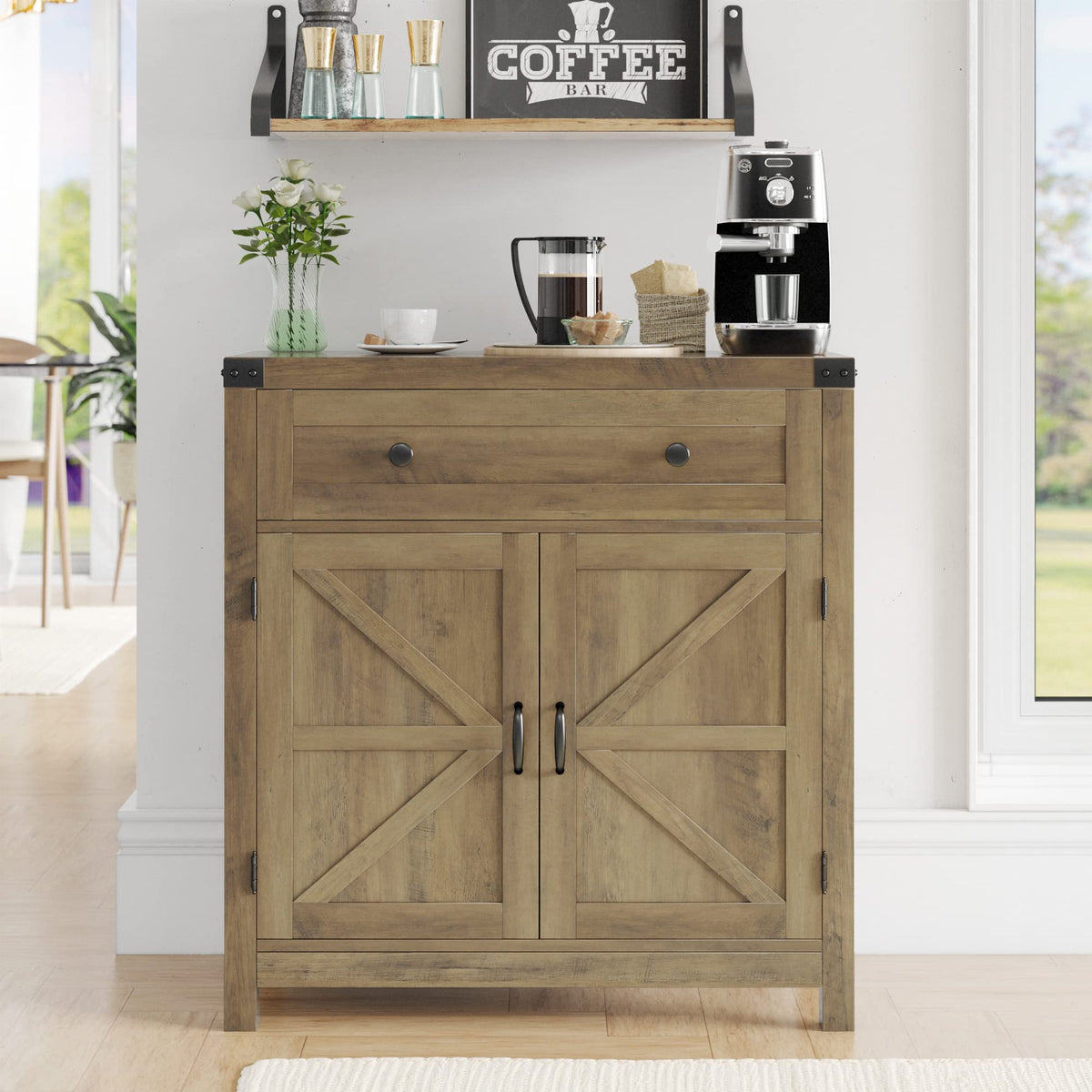 Farmhouse Coffee Bar Cabinet