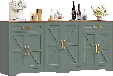71" Farmhouse Sideboard Buffet Cabinet with Storage