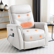 Power Swivel Rocker Recliner with Massage, Heat & USB