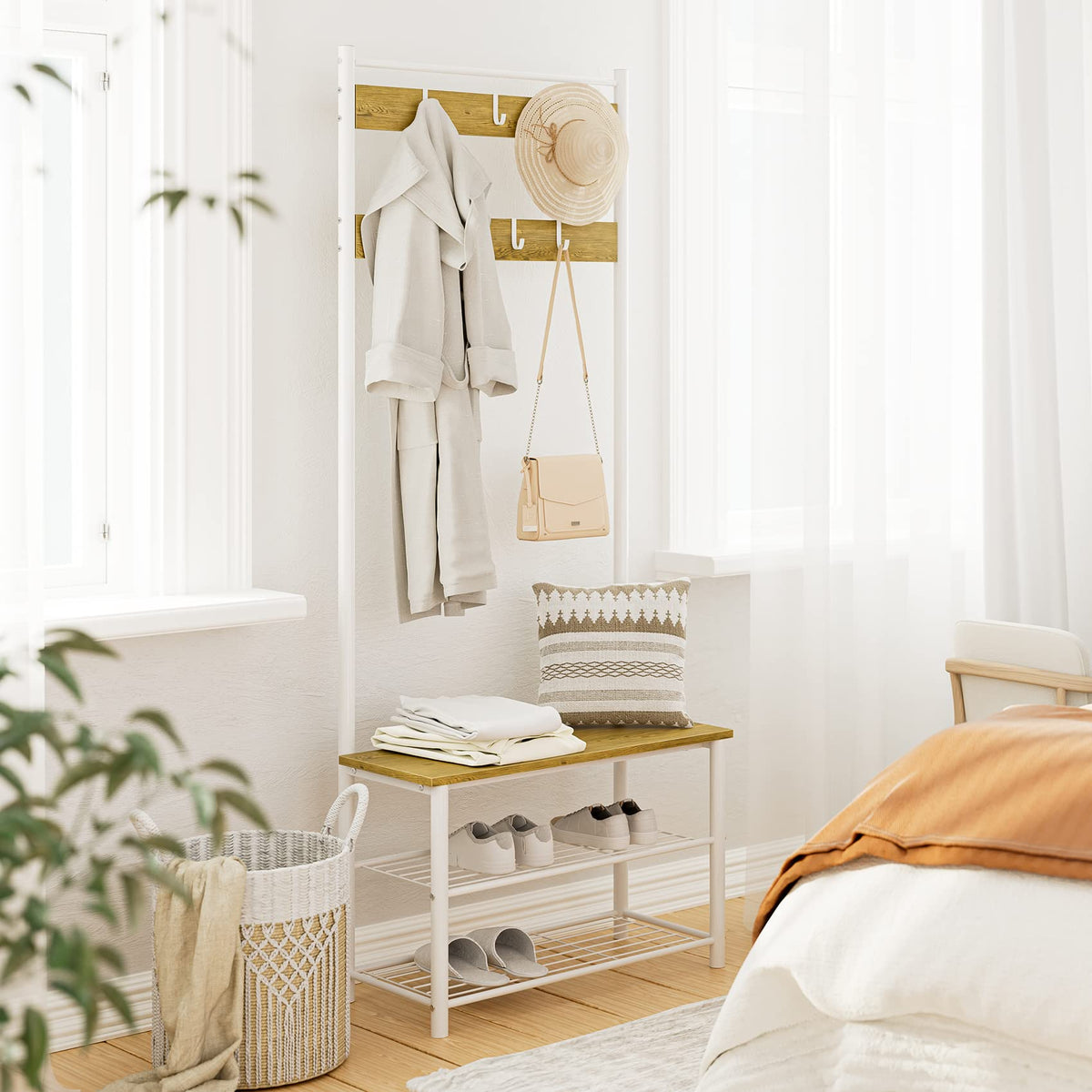 Hall Tree with Bench and Shoe Storage