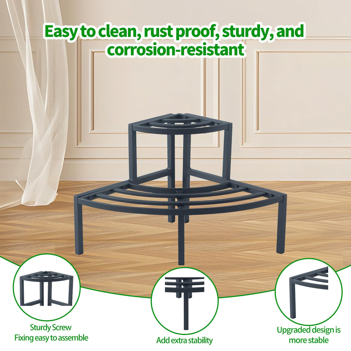 DHYGOTFUR Outdoor Plant Stand Aluminum Lightweight Flower Rack Rustproof