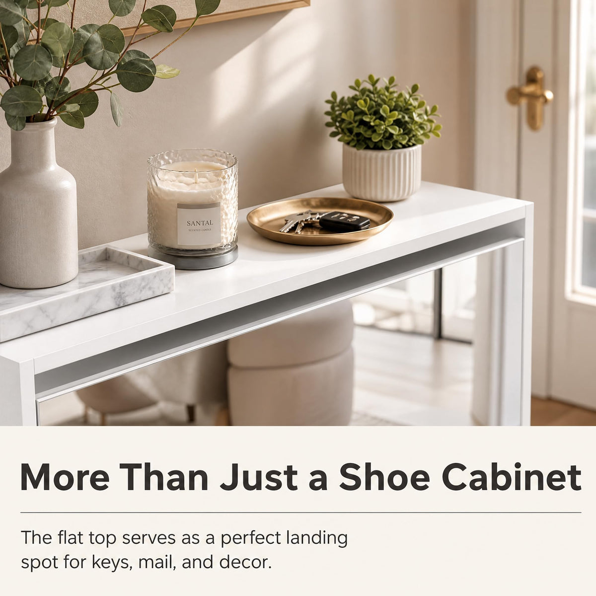 HOPUBUY Shoe Cabinet for Entryway, Narrow Shoe Storage with 3 Flip Drawers
