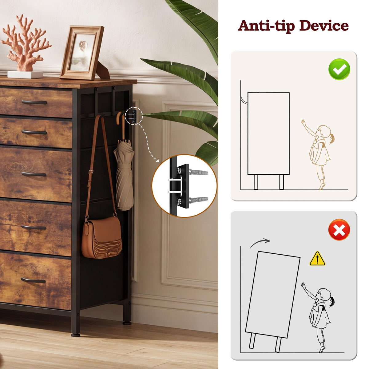 BCLOUDNEST Dresser for Bedroom with 14 Drawers Large Fabric Storage Tower