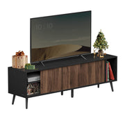 63" TV Stand with Sliding Doors & Storage