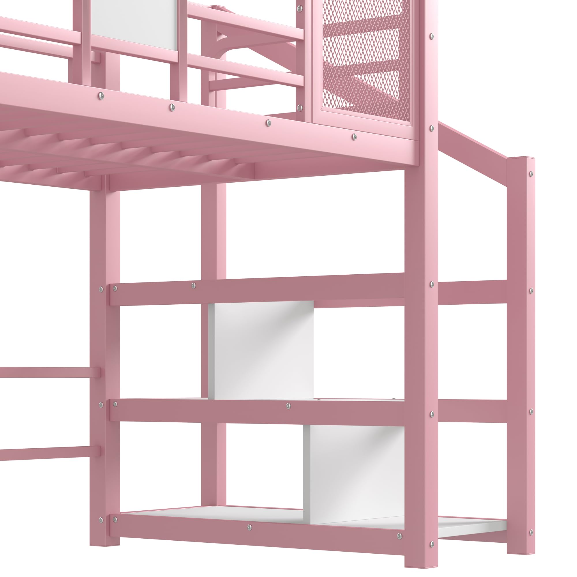 Twin Size Loft Bed with Slide & Storage Stairs