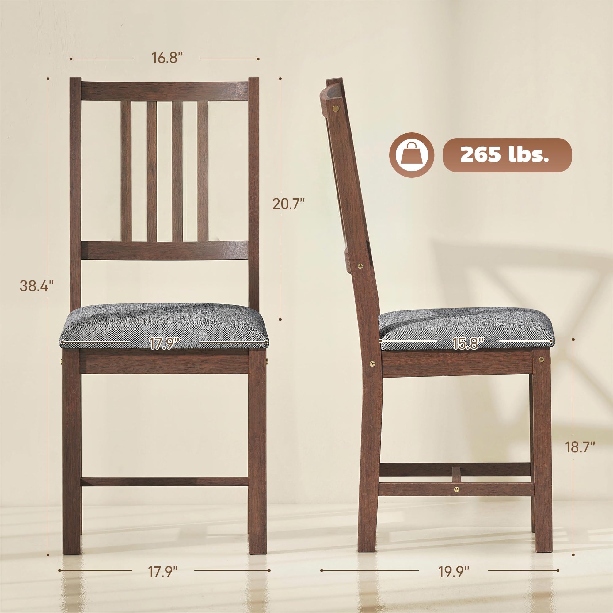 Mid-Century Upholstered Dining Chairs, Set of 2