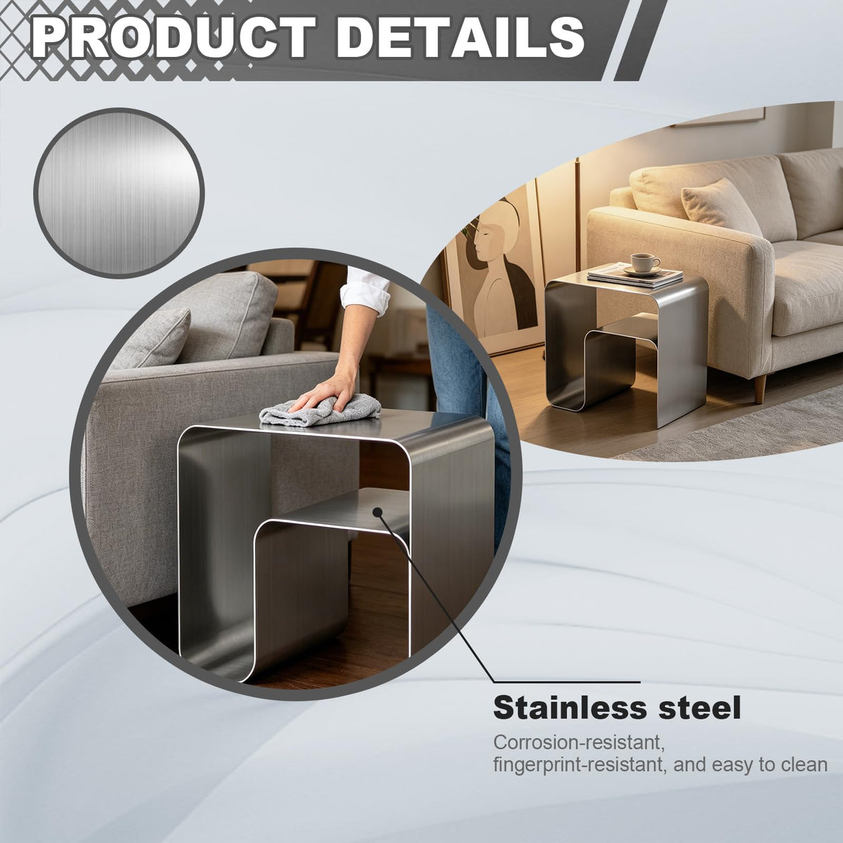 Stainless Steel Side Table