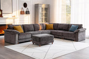 141'' Oversized L Shaped Modular Cloud Sectional Sofa, Deep Seat Sofa, Grey