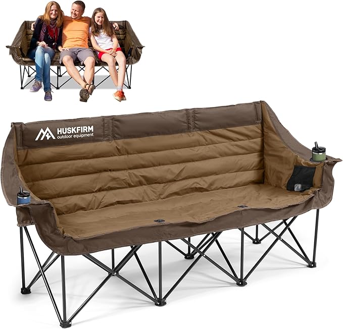3-Person Folding Camping Loveseat Chair