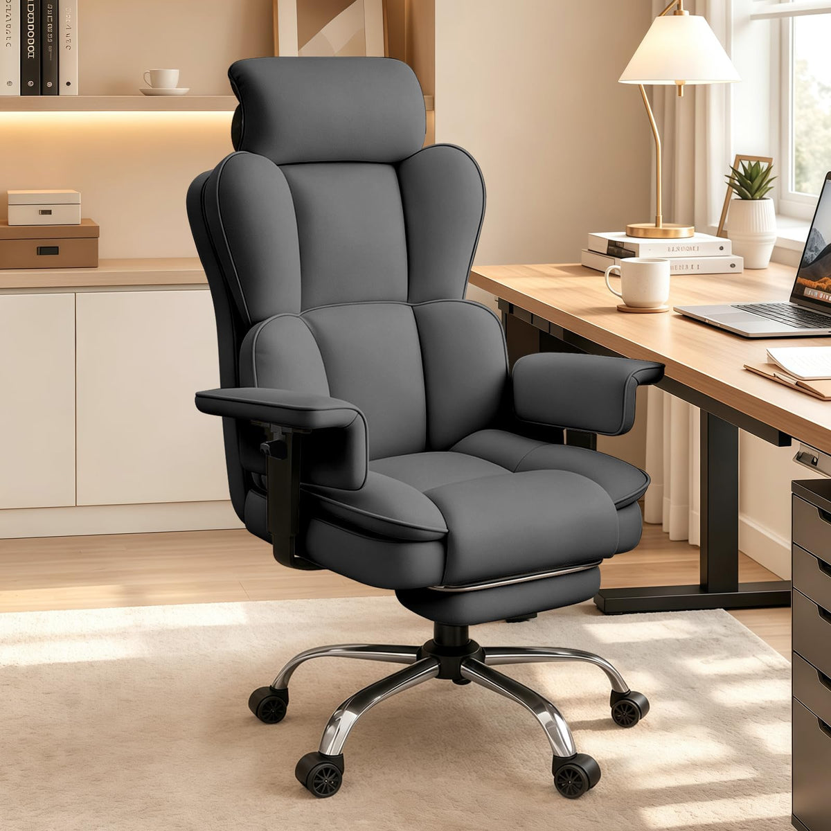 XUEGW Big and Tall Office Chair, Heavy Duty Executive Office Desk Chair