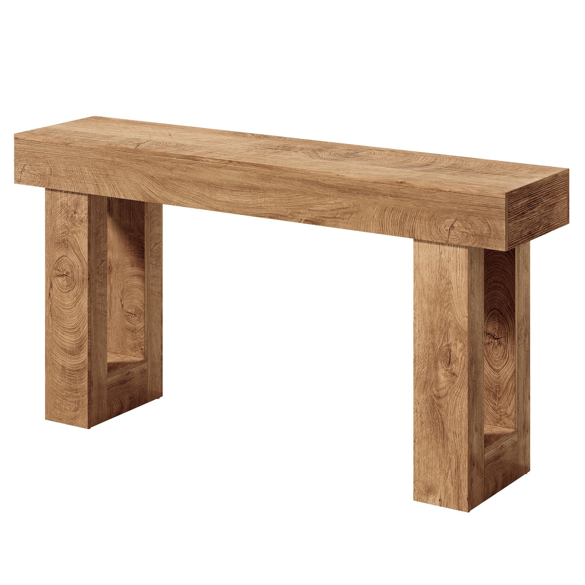 LITTLE TREE 63 Inches Long Console Table for Entryway, Sofa Table Behind Couch, Wooden Entry Table Foyer Hallway Tables, Farmhouse Console Sofa Tables for Living Room, Oak Color