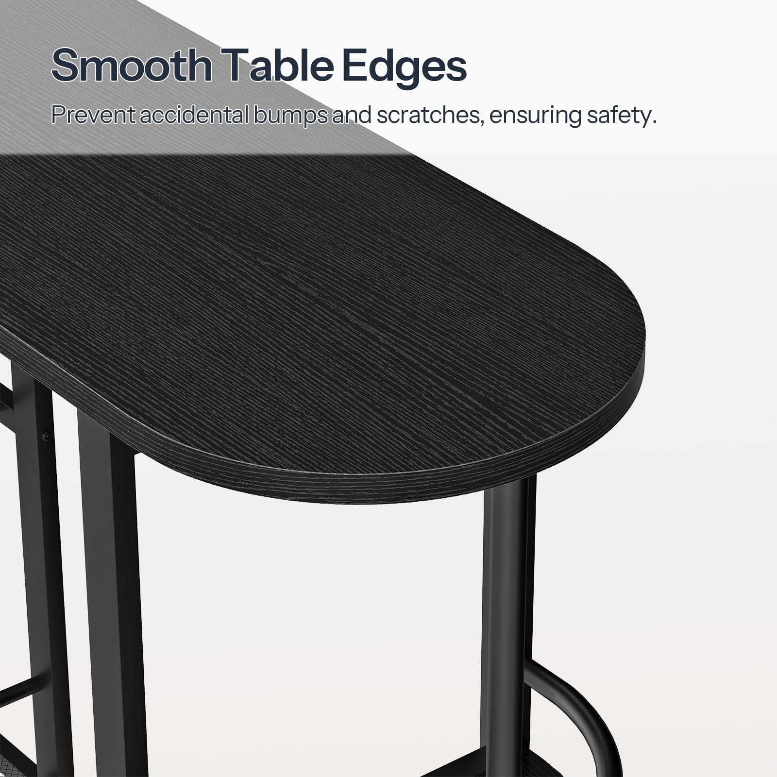 L-Shaped Bar Table with Charging Station