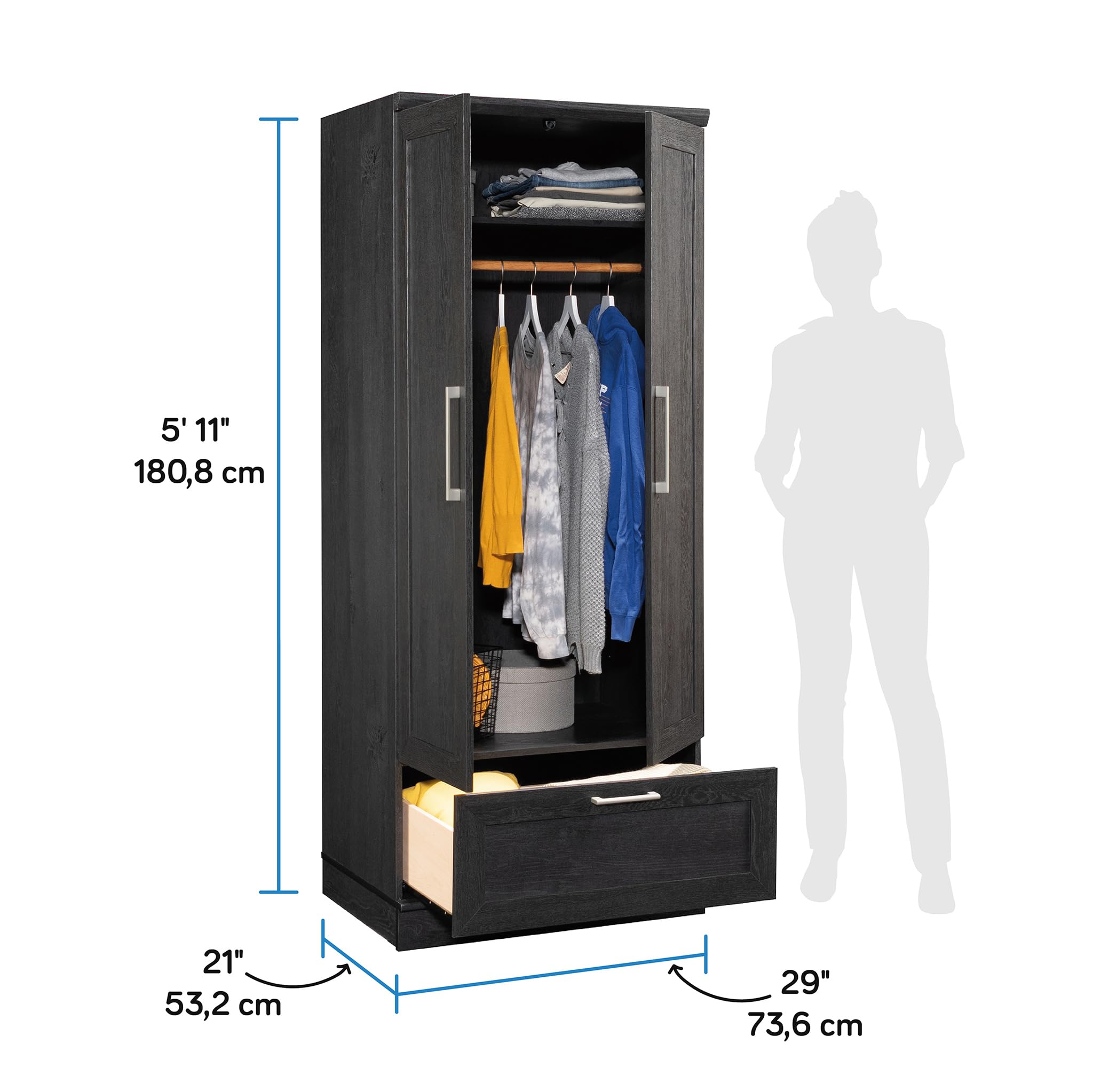 Sauder HomePlus Storage Armoire, Raven Oak Finish