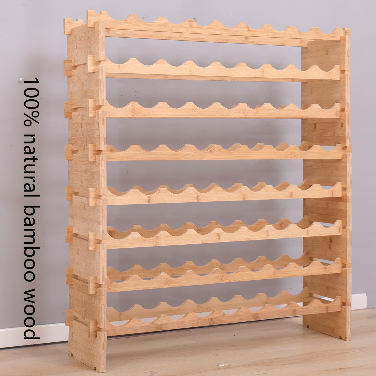 Bamboo Wine Rack – Stackable Floor Display