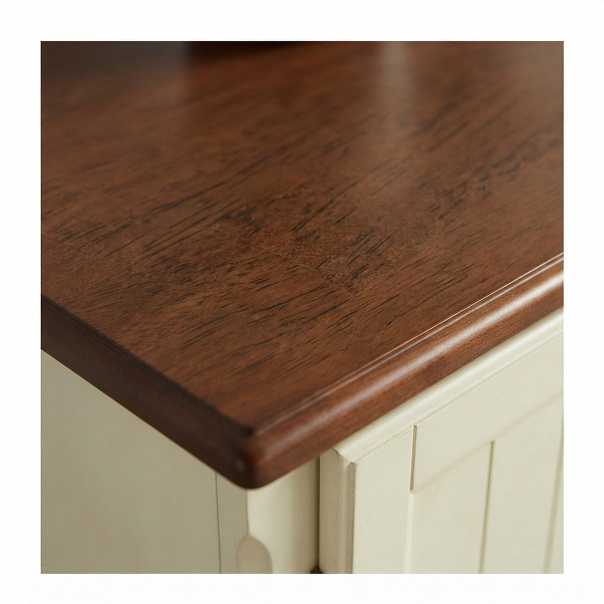 A-America British Isles Dining Solid Rubberwood Dining Server, Farmhouse Buffet Cabinet with Storage for Kitchen Dining Room, Merlot/Buttermilk