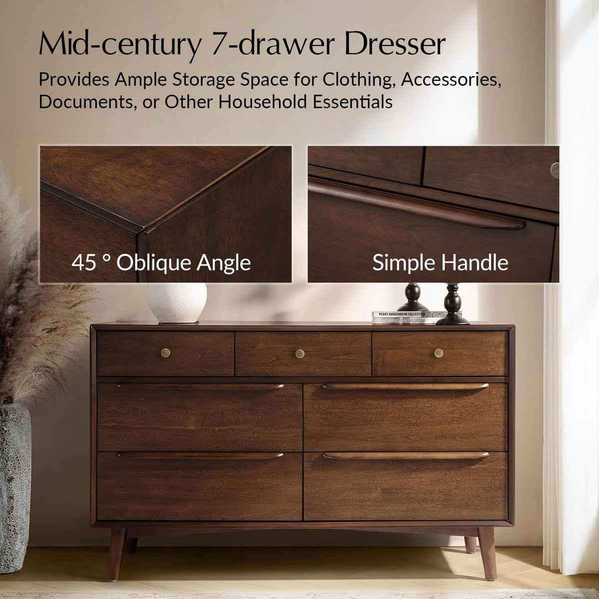 Mid-Century 7-Drawer Dresser