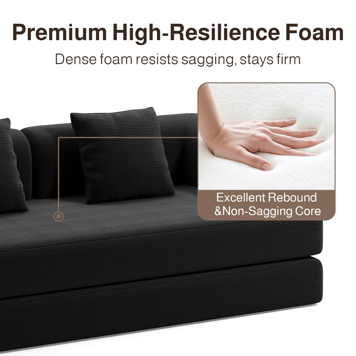 Ahomly 78.8'' Convertible Sofa Bed,5-in-1 Boneless Couch, No Assembly