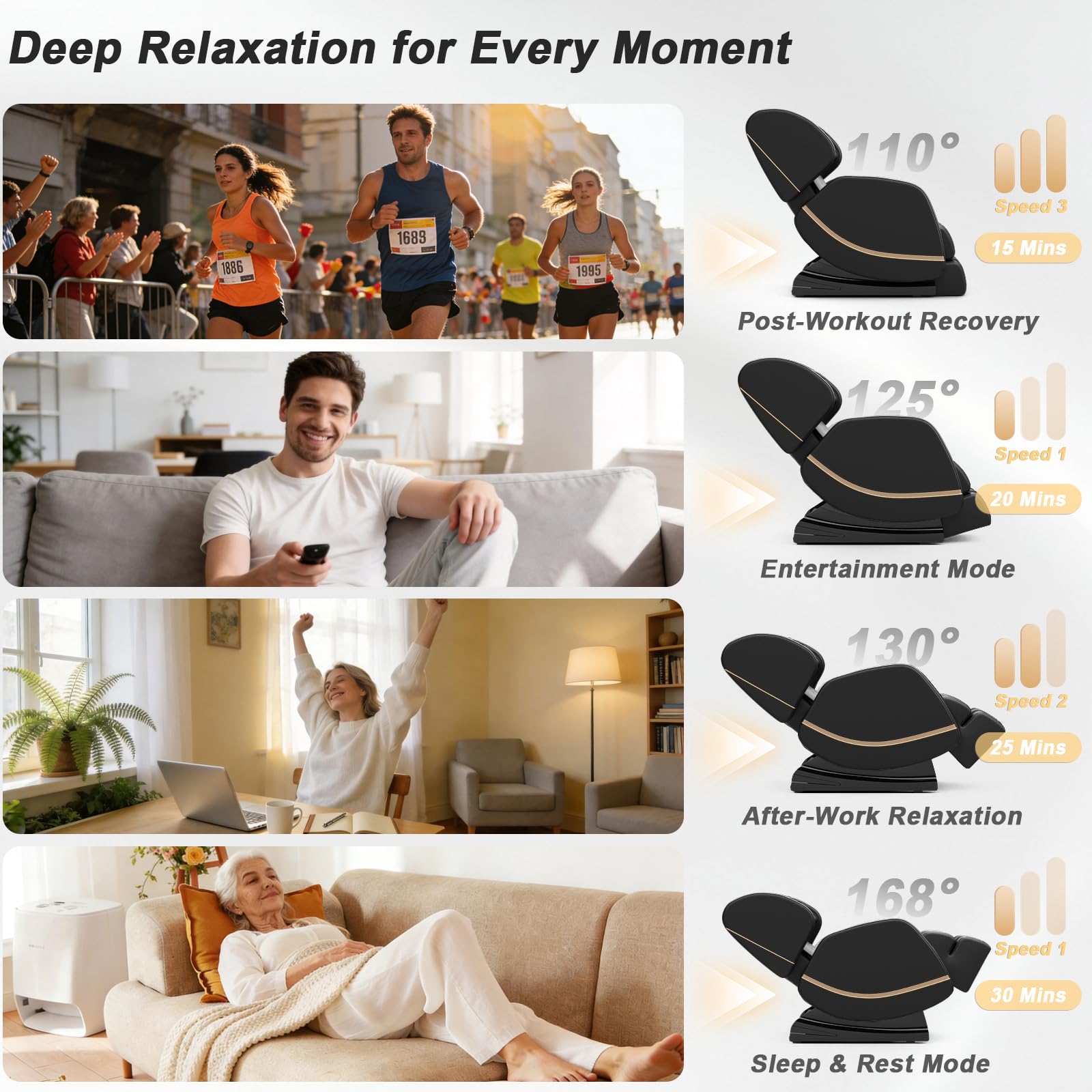 Full Body Massage Chair with Zero Gravity & Bluetooth