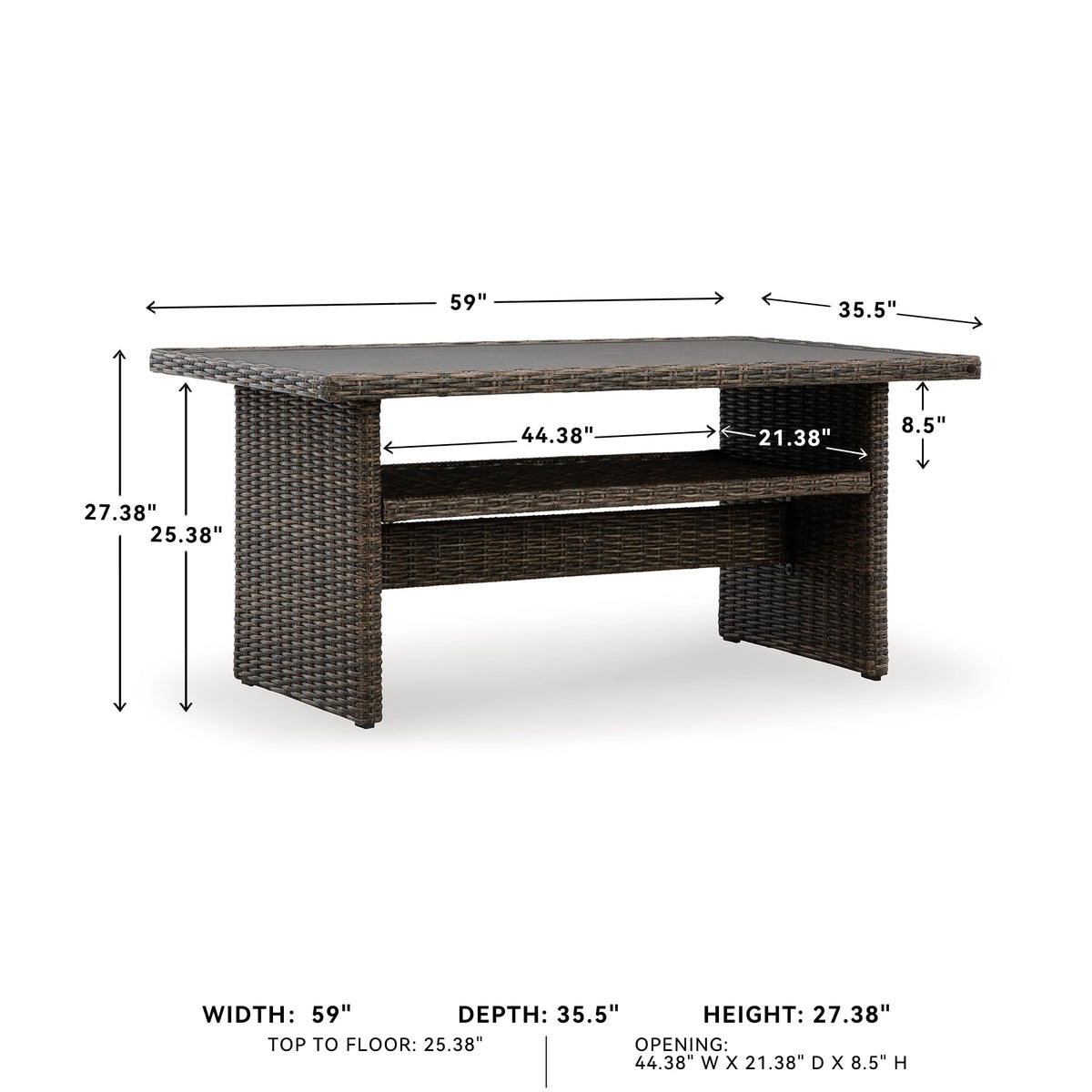 Signature Design by Ashley Brook Ranch Outdoor Dining Table with Storage