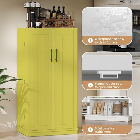 Kitchen Pantry Cabinet with Adjustable Shelves
