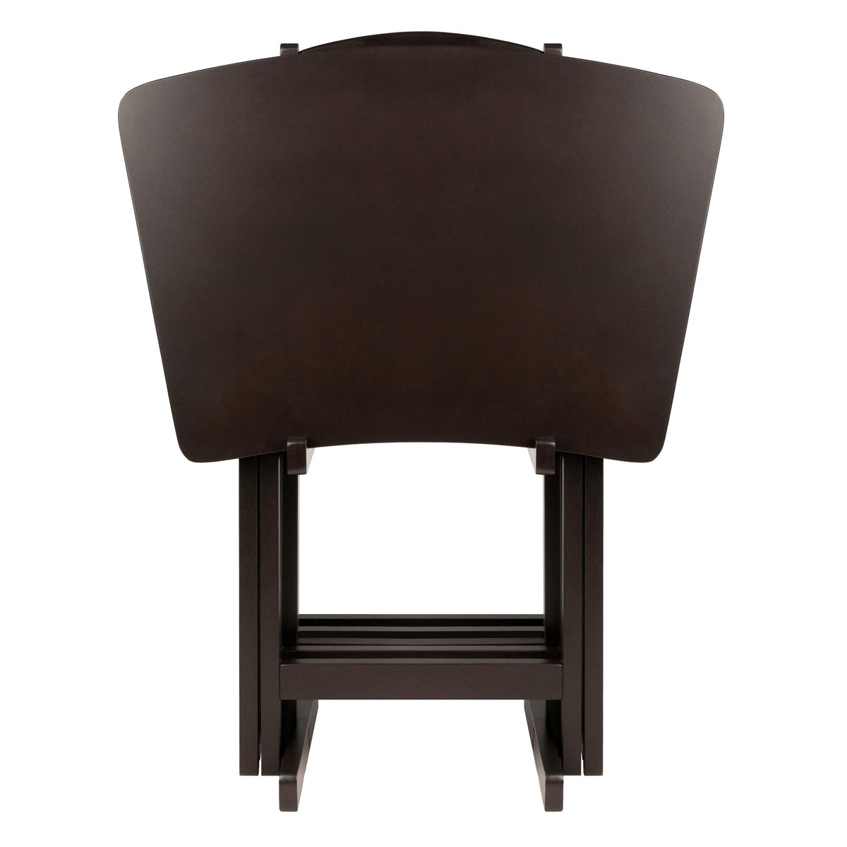 Winsome Set of 4 Anila Snack Tables with Storage Rack, 26", Coffee