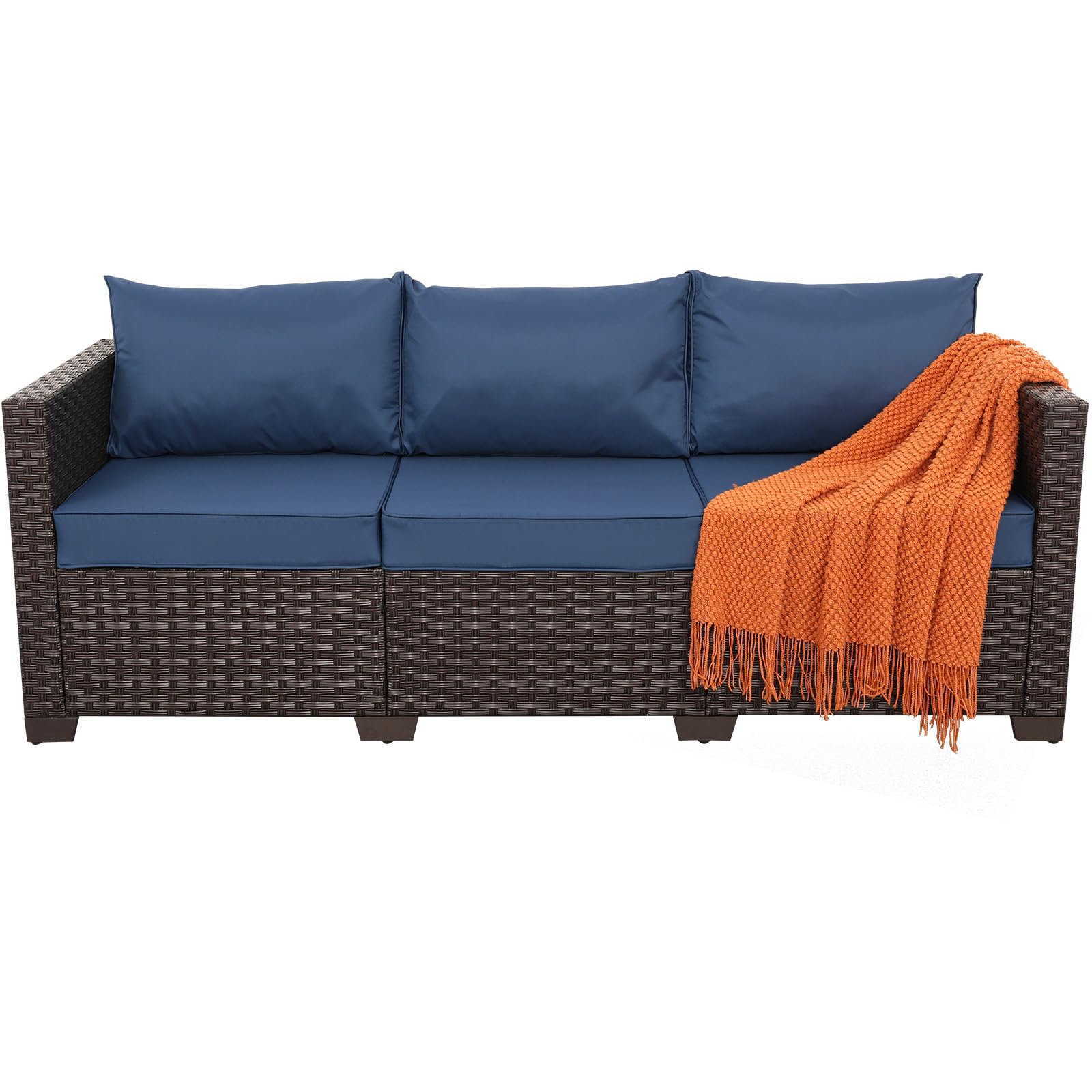 3-Seat Outdoor Wicker Patio Sofa