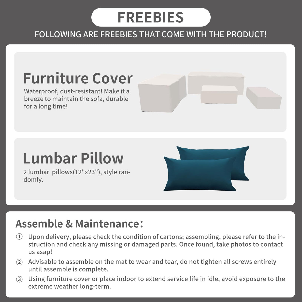 Rattaner Patio Furniture Set 6 Pieces Couch Outdoor Furniture Sofa Set Storage Table Hight Backrest Anti-Slip Cushions and Waterproof Covers, Peacock Blue