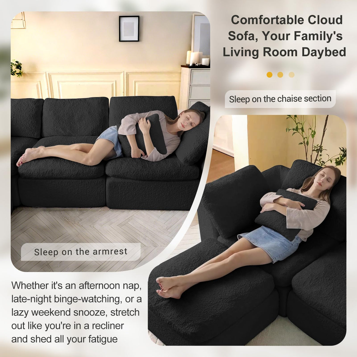 L-Shaped Modular Cloud Sofa
