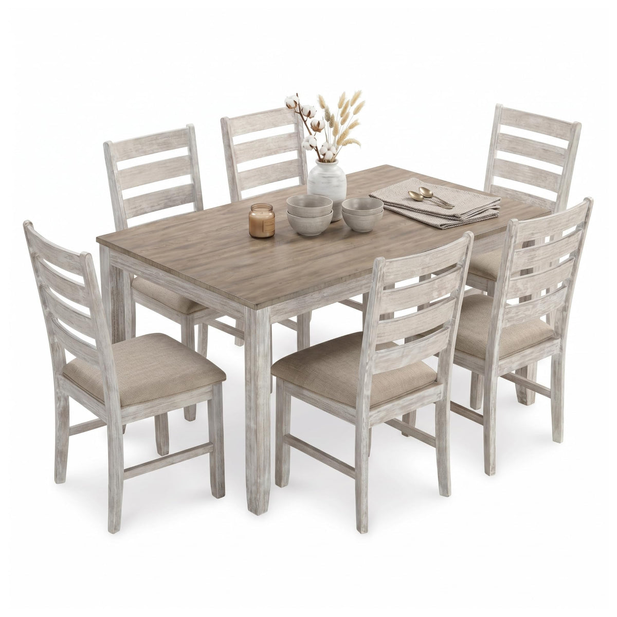 7-Piece Farmhouse Dining Set