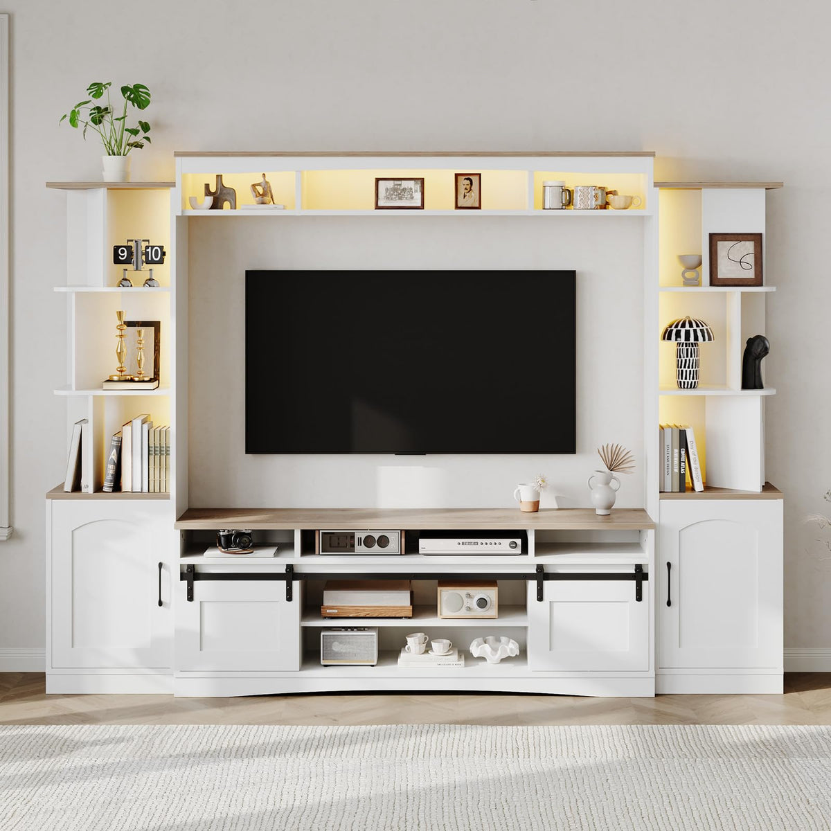 Kikihouse 101" W Modern Wall Unit Entertainment Center for TVs up to 75"