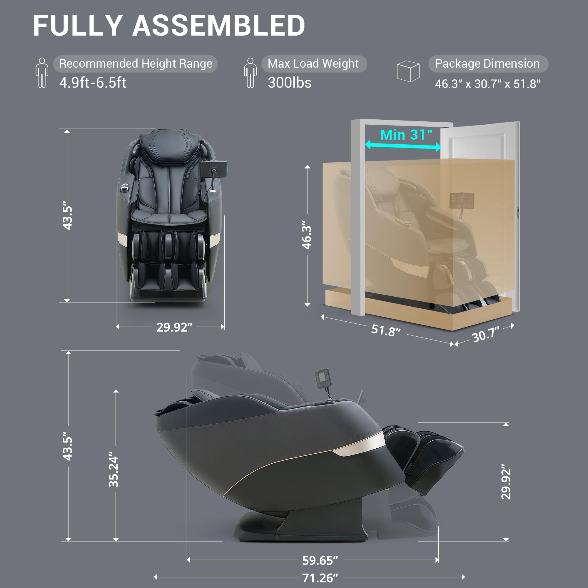 Full Body Massage Chair with Flexible SL-Track & Zero Gravity