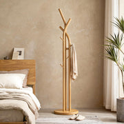 Solid Wood Coat Rack with 9 Hooks