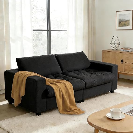 87" 3-Seater Storage Sofa with Deep Seats