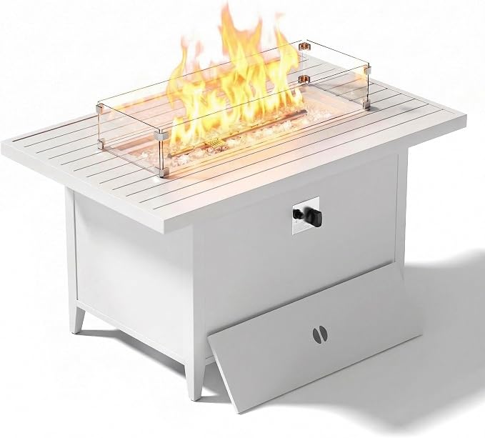 Rattan Propane Fire Pit Table