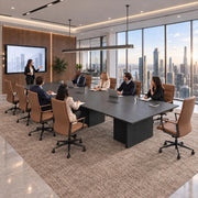10FT Large Conference Table with Cable Management Boxes for Boardroom