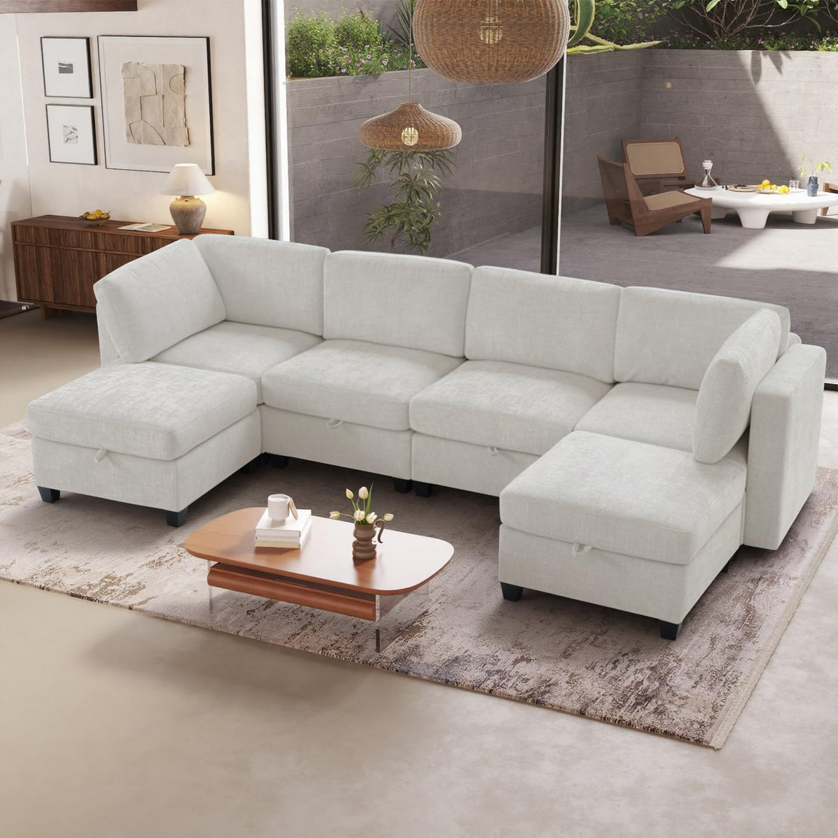 ERYE Comfy Chenille Upholstered Reversible Storage Chaise Lounge Indoor for Living Room Bedroom,Modern Single Chaise Lounge Leisure Recliner Sofa Daybed with Seat Storage