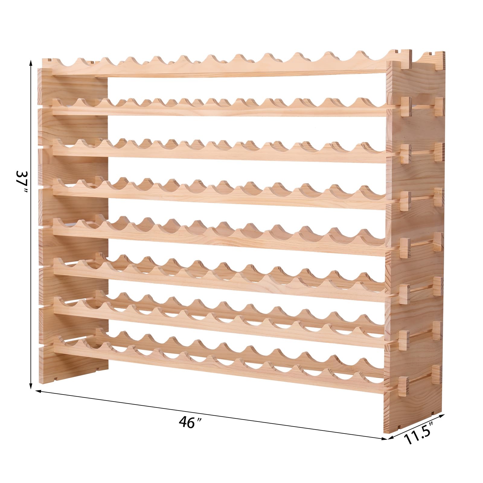 Freestanding Wooden Wine Rack – 96 Bottle Capacity