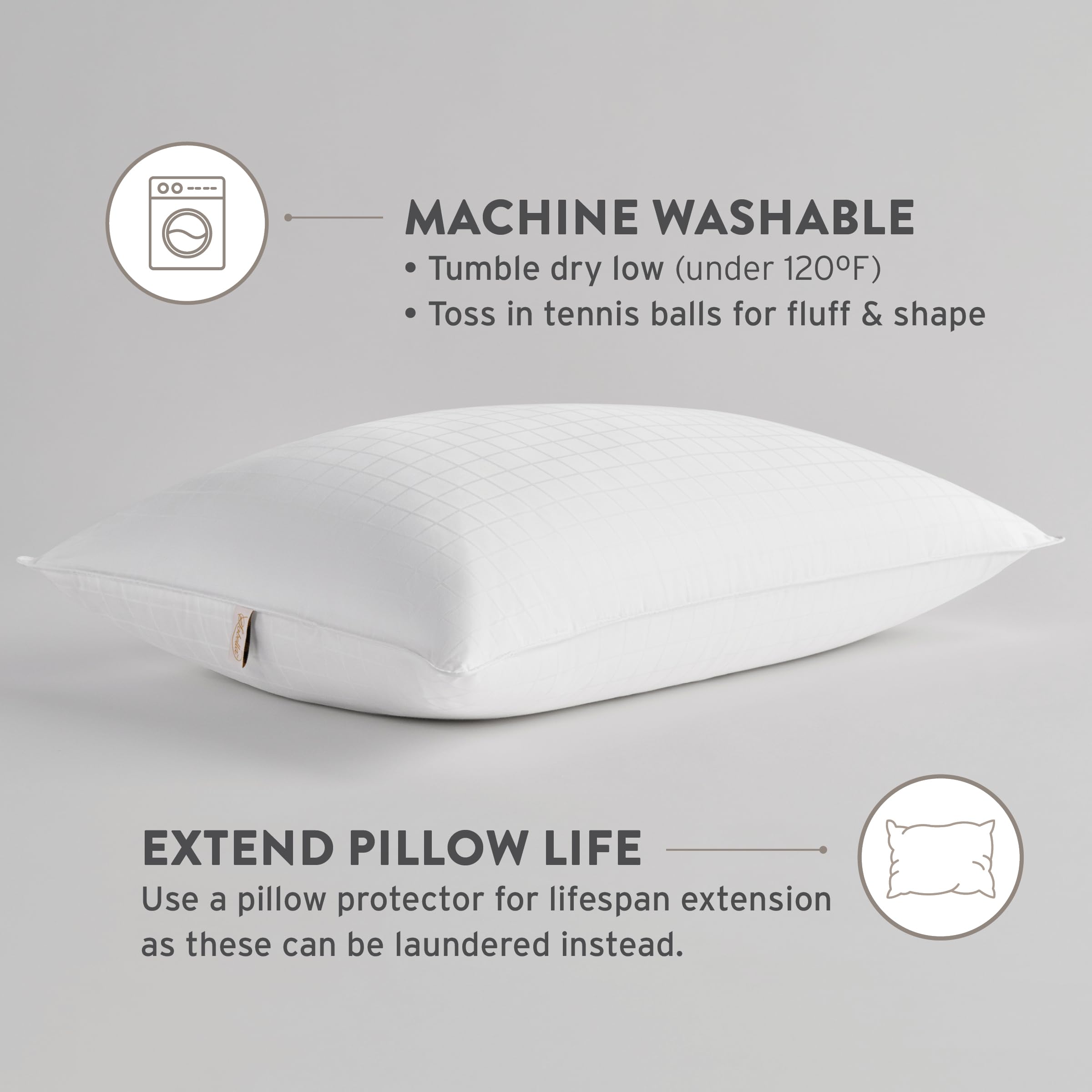 Sobel Westex Sobella Hotel Pillow Queen Size for Side Sleepers - 300TC 100% Cotton Cover with Gel Fiber Fill for Consistent Neck Support, Hotel and Resort Quality, Machine Washable, 20x30