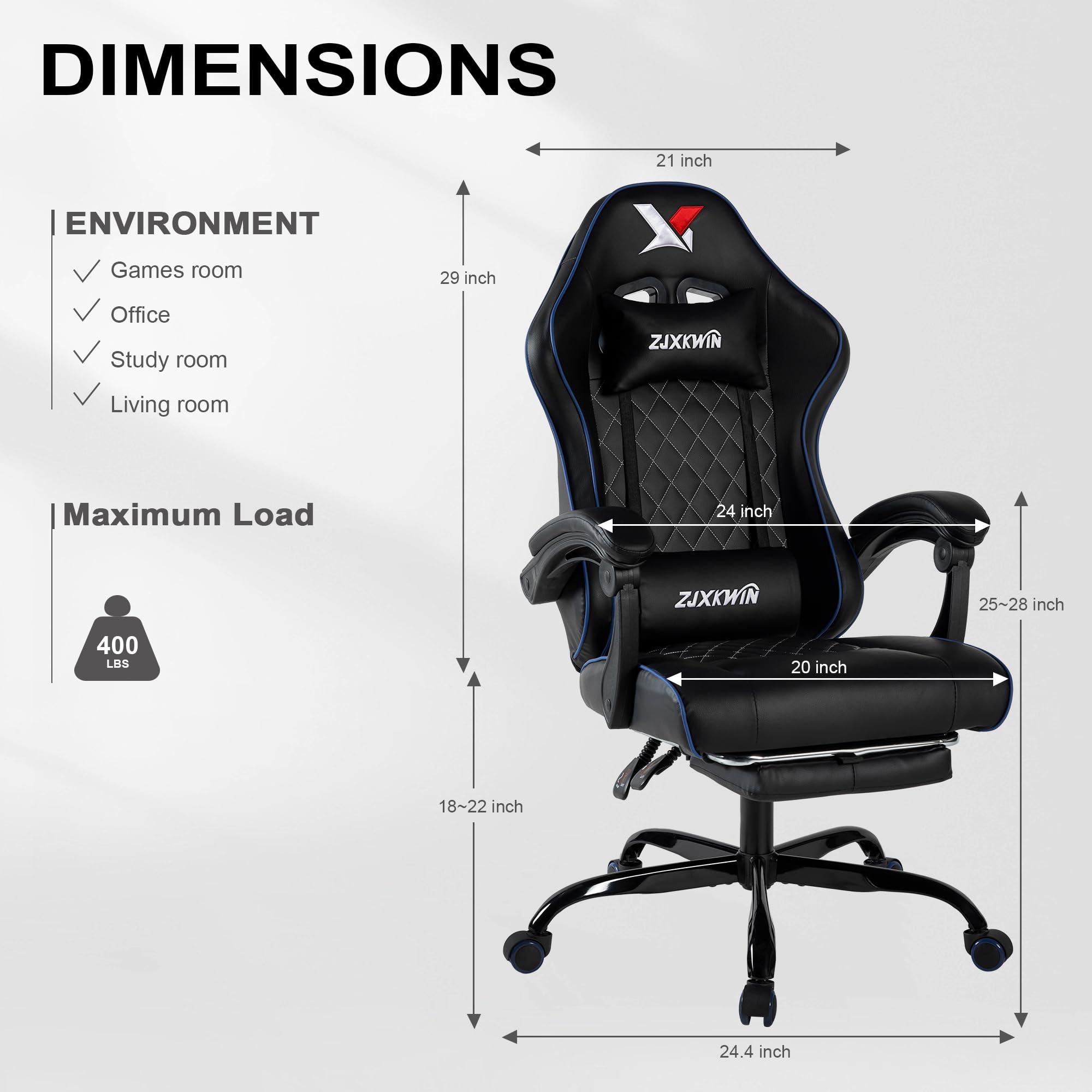 Ergonomic High-Back Gaming Chair with Footrest & Lumbar Support