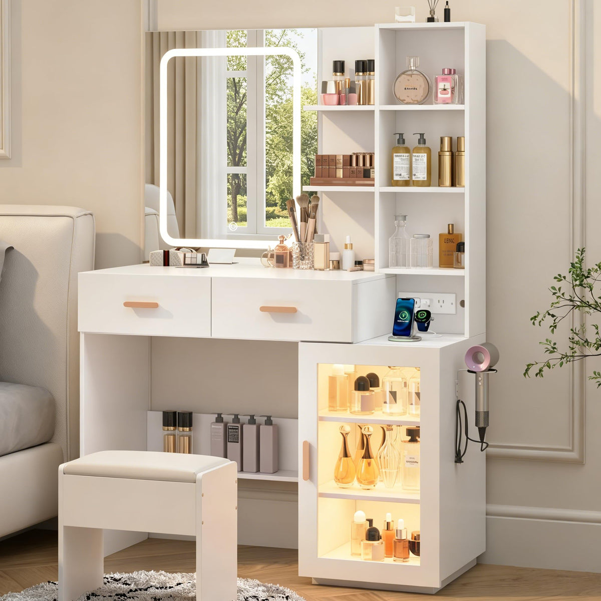 White LED Makeup Vanity Set