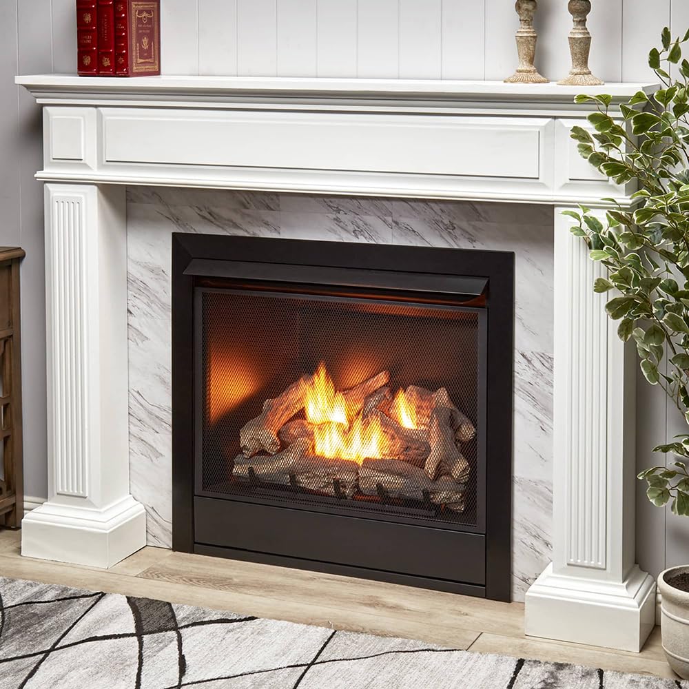 32" Ventless Dual Fuel Gas Fireplace Insert with Remote Control