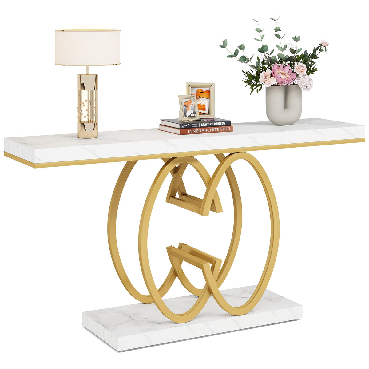 Faux Marble Console Table