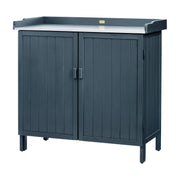 Outdoor Storage Cabinet with Potting Bench & Metal Tabletop
