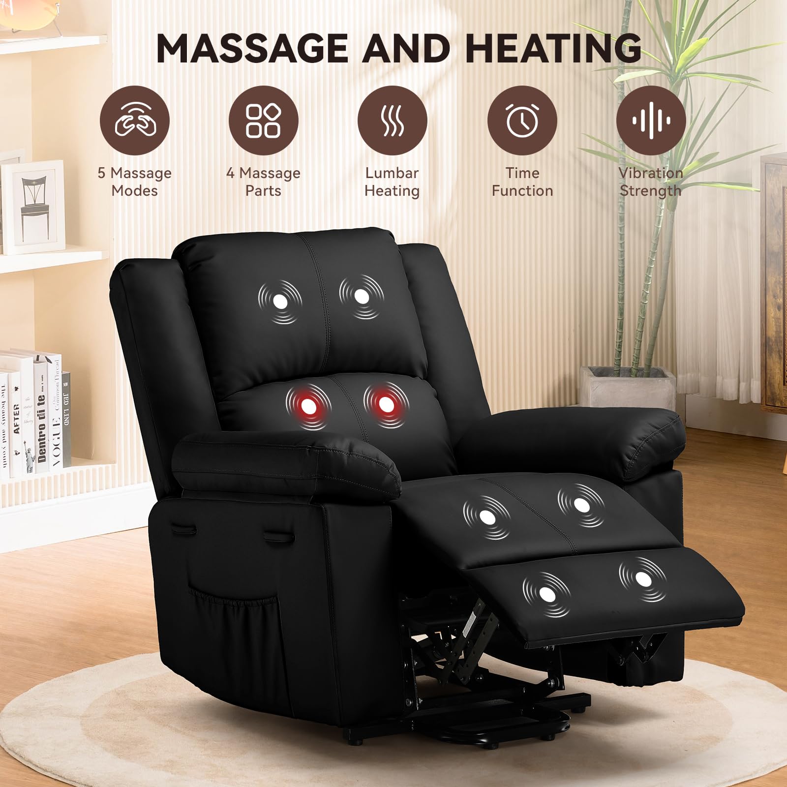 Power Lift Recliner Chair with Heat & Massage