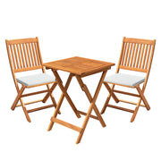 Flamaker 3 Piece Acacia Wood Folding Bistro Set Outdoor (Natural)